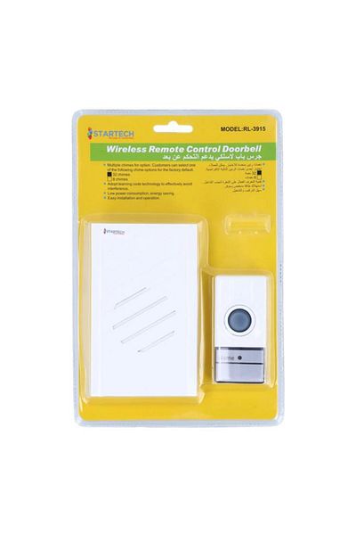 Generic StarTech Battery Powered Wireless Modern Design Remote Control Doorbell White