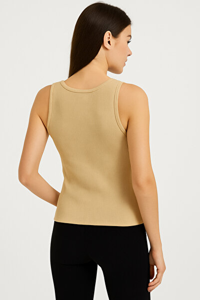 JENİKA Donaten Women's Ribbed Look Thick Strap Basic Skin Color Undershirt