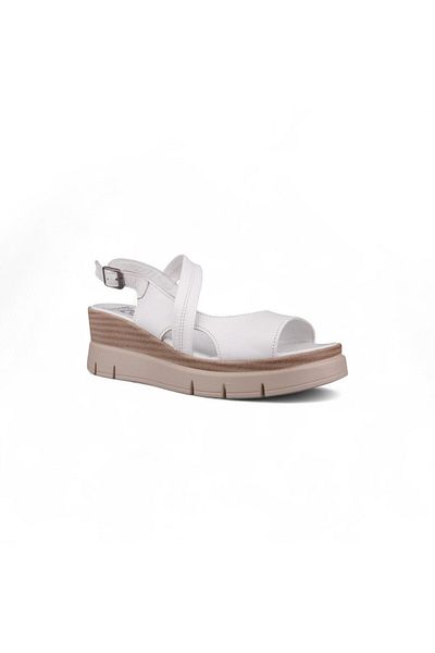 M.P. Women's Casual Sandals - White, Leather