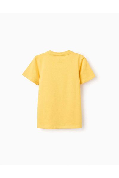 Ziddy Cotton T-shirt for Boys 'Waves & Sea', Yellow
