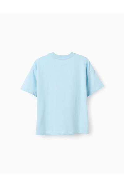 Ziddy Cotton T-shirt for Boys 'Waves & Sea', Light Blue