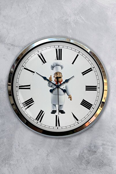 Kasva Concept Hediyelik 40 Cm Krom Metal At Duvar Saati