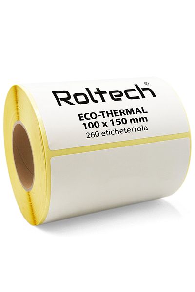 ROLTECH Thermal label roll ROLTECH 100x150mm | 260 sheets/roll tube 40mm | Thermal label roll