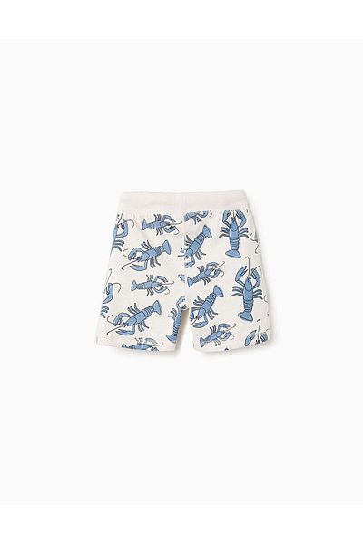 Ziddy Cotton Shorts with Motif for Baby Boys 'Lobster', Beige