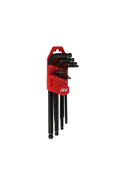 ACE 9-Piece L-Type Hex Wrench Set in Black