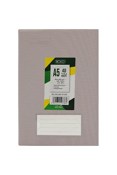 Roco Neon Light Grey Lined Notebook A5 - 40 Sheets