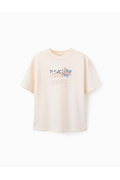 Ziddy Cotton T-shirt for Girls 'Sumatra', Beige