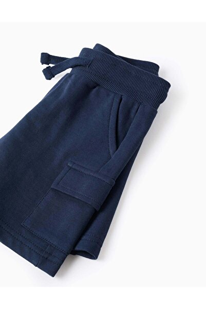 Ziddy Jogger Shorts with Cargo Pocket for Baby Boys, Dark Blue