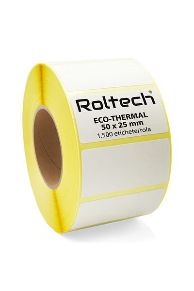 ROLTECH Thermal label roll ROLTECH | 50x25mm | 1500 sheets/roll | 40mm tube | Thermal label roll