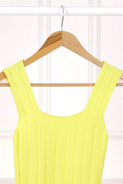 İmajButik Κίτρινη μπλούζα με τετράγωνο γιακά