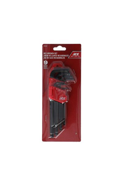 ACE 9-Piece L-Type Hex Wrench Set in Black