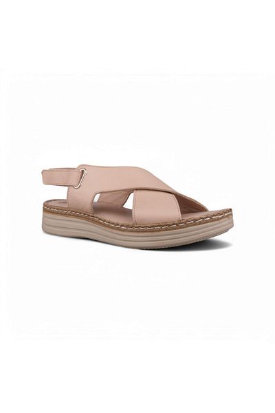 M.P. Women's daily sandals - beige, leather