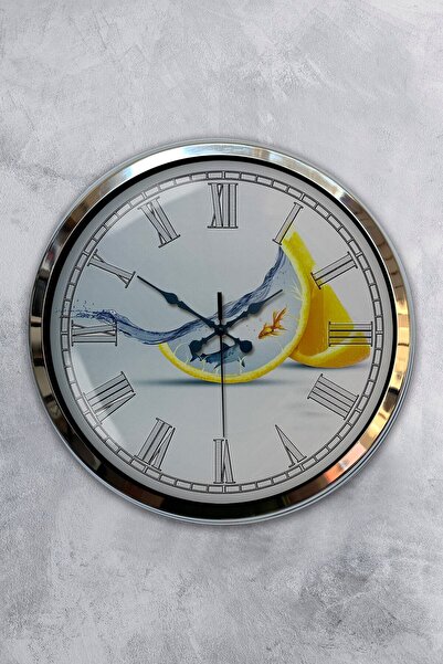 Kasva Concept ساعة حائط على شكل قفص طائر من معدن الكروم مقاس 40 سم