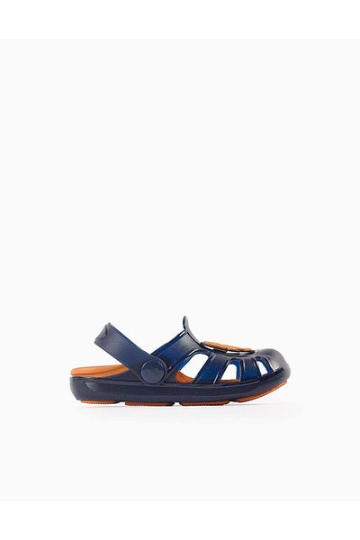 Ziddy Rubber Clogs for Baby Boys 'Lobster', Dark Blue/Orange