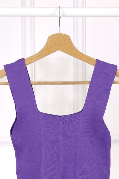 İmajButik Μωβ Mercerized τετράγωνη μπλούζα με γιακά