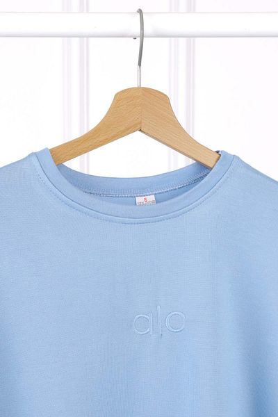 İmajButik Tricou modal cu mânecă scurtă brodat Baby Blue