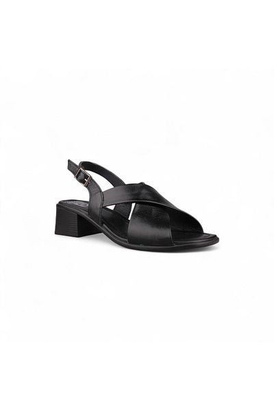 M.P. Women's daily sandals - black, leather