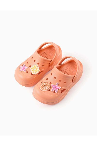 Ziddy Rubber Clogs for Girls 'Beach', Coral