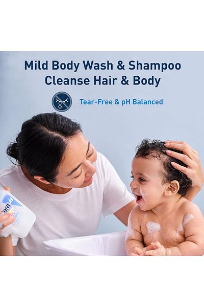 CeraVe Baby Wash & Shampoo, Fragrance, Paraben, & Sulfate Free, Tear-Free Baby Bath, 8 Ounce