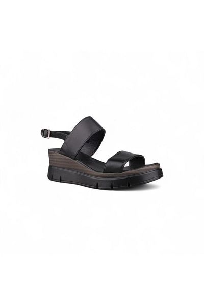 M.P. Women's daily sandals - black, leather
