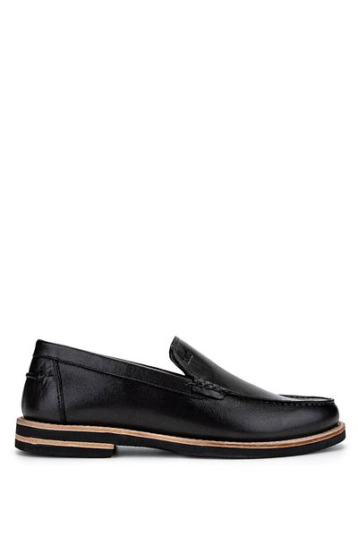 Tamer Tanca Men's Genuine Leather Black Loafer Shoes