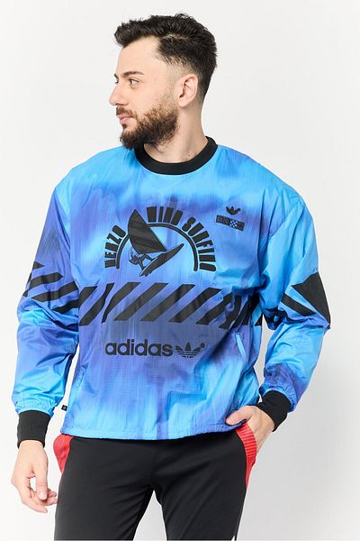 adidas Men Sportswear Fit Brand Logo Long Sleeves Outdoor Sweatshirt, Multicolor