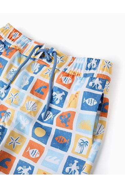 Ziddy Swim Shorts with Pattern for Boys, Multicolour