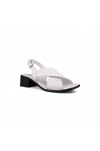 M.P. Women's daily sandals - white, leather