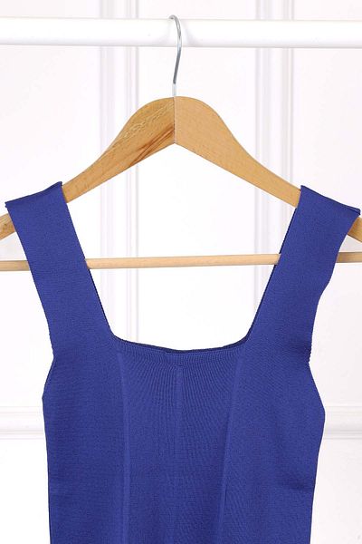 İmajButik Μπλούζα Saks Blue Mercerized με τετράγωνο γιακά