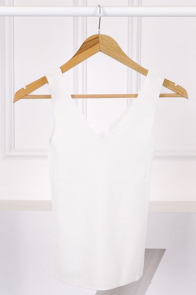 İmajButik Μπλούζα Ecru Mercerized V Neck