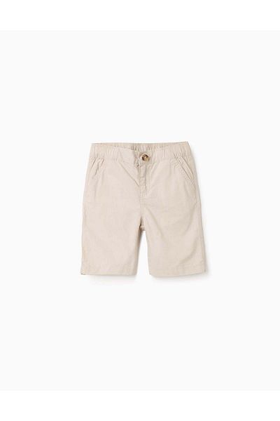 Ziddy Cotton Poplin Shorts for Boys 'Midi', Beige