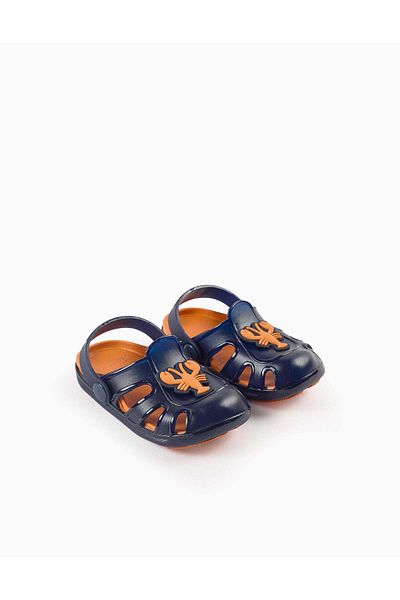 Ziddy Rubber Clogs for Baby Boys 'Lobster', Dark Blue/Orange
