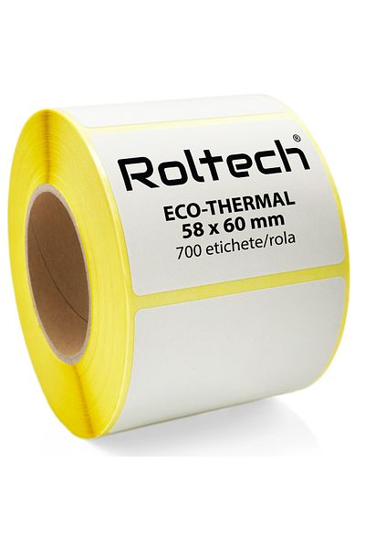 ROLTECH Thermal label roll ROLTECH | 58x60mm | 700 sheets/roll | 40mm tube | Thermal label roll