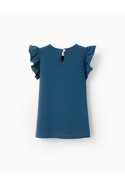 Ziddy Vest Top with Ruffles for Girls, Dark Blue