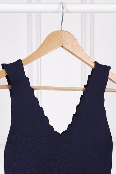 İmajButik Μπλούζα Navy Blue Mercerized με λαιμόκοψη V
