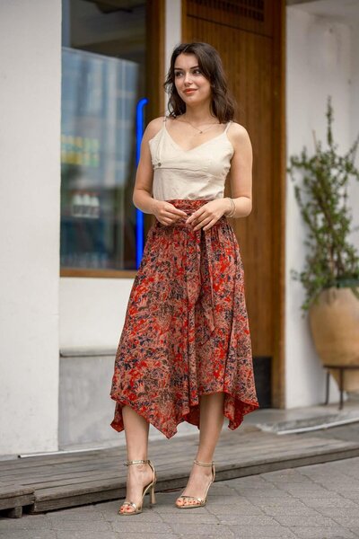 Miss Boheme V-Neck Thin Strap Cream Blouse