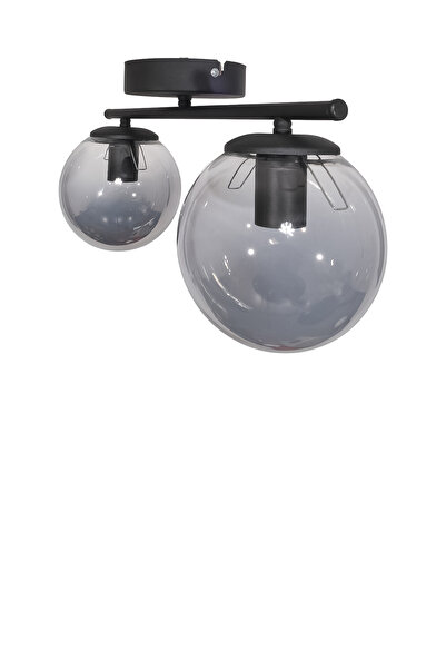 Fer Avize Nika Modern Siyah 2'li Avize Dekoratif Salon - Mutfak - Yatak Odası - Giyinme Odası