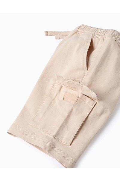 Ziddy Cargo Shorts for boys, beige