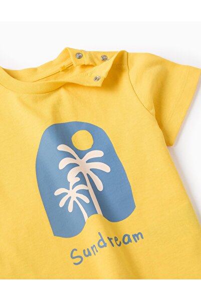 Ziddy Cotton T-shirt for Baby Boys 'Sundream', Yellow