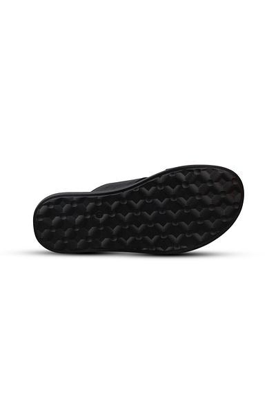M.P. Men's daily slippers - black, leather
