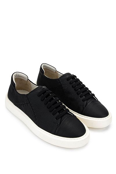 Tamer Tanca Men's Genuine Leather Black Floater Sneakers & Sports Shoes