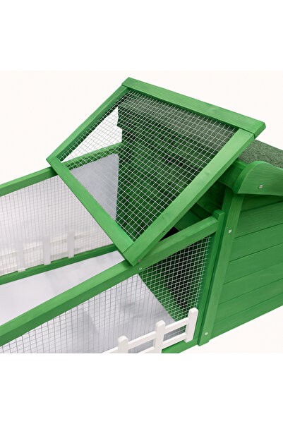 Buntz Cusca pentru iepuri si gaini, BUNTZ, 142.5 x 60 x 53 cm, Lemn / Metal, Verde / Alb