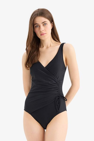 DeFacto Regular Fit Draped Swimsuit-Fall in Love E3298Ax25Sm