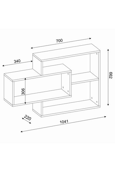 UnicUtil UnicUtil Wall Shelf, 104 x 22 x 66 cm, White and Brown