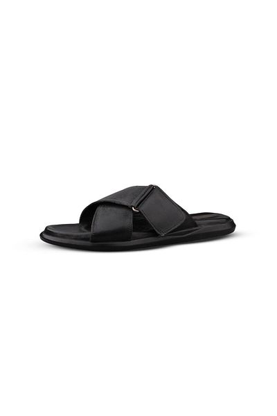 M.P. Men's Casual Slippers - Black, Leather