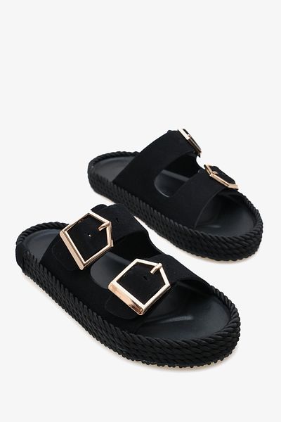 Liza Shoes Stella Women's Daily Suede Double Belted Slippers A003-K01