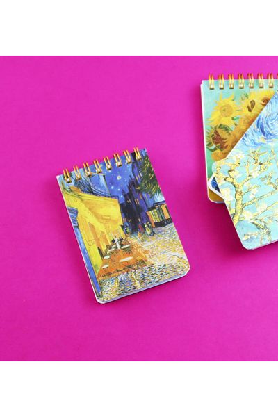 Gift Moda Van Gogh Designed Spiral 11X7.5 cm 70 Sheets Notebook Bm-1720