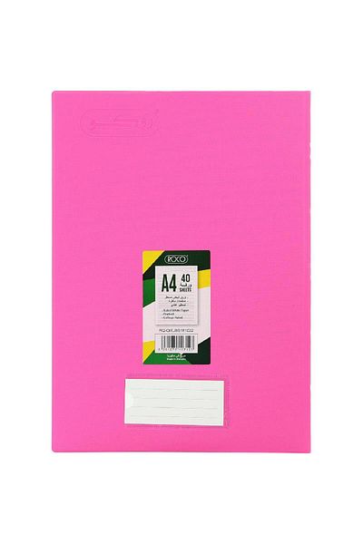Roco Neon Pink Carnation Lined Notebook A4 - 40 Sheets