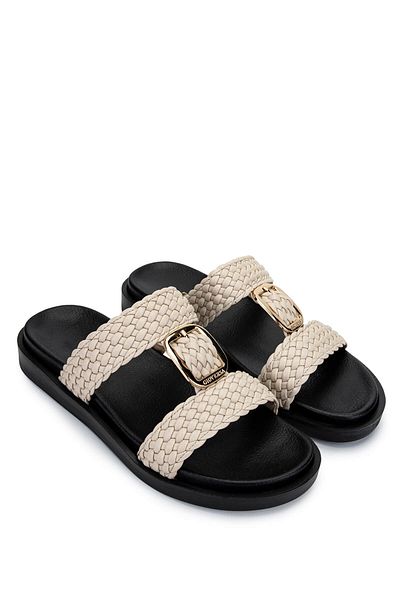 Tamer Tanca Women's Vegan Beige Flat Slippers