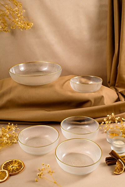 Fecra Loren 5'li Çerez Sunum Seti Gold